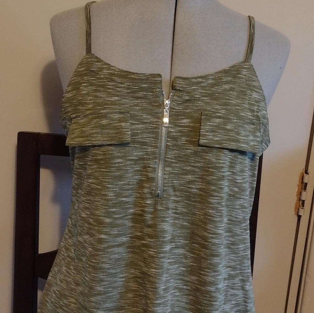 Heather olive green tunic top